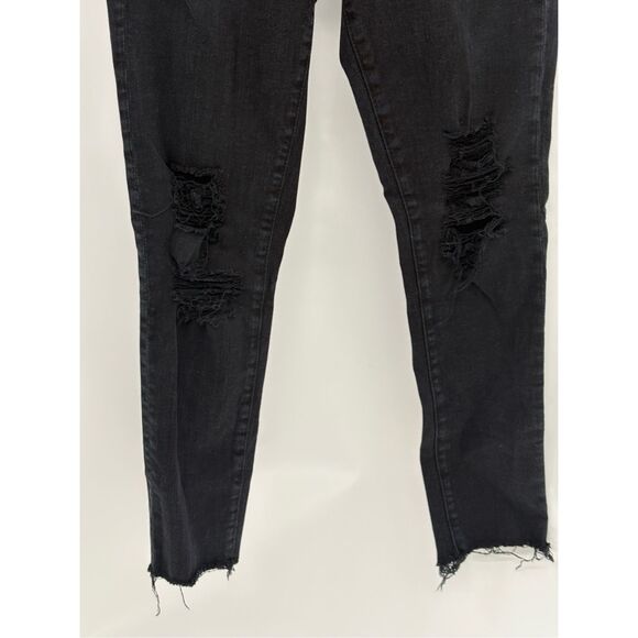 AG‎ Adriano Goldshmeid Jeans Legging Black Distress Women 26 Super Skinny Ankle - Picture 2 of 12